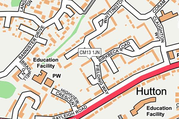 CM13 1JN map - OS OpenMap – Local (Ordnance Survey) CM13 1JN map - OS OpenMap – Local (Ordnance Survey)