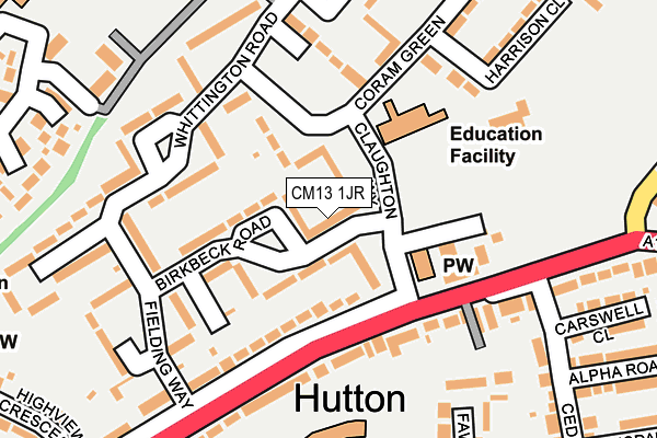 CM13 1JR map - OS OpenMap – Local (Ordnance Survey) CM13 1JR map - OS OpenMap – Local (Ordnance Survey)