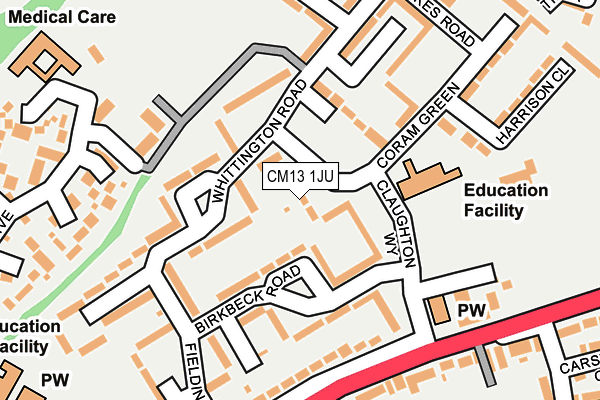 CM13 1JU map - OS OpenMap – Local (Ordnance Survey) CM13 1JU map - OS OpenMap – Local (Ordnance Survey)