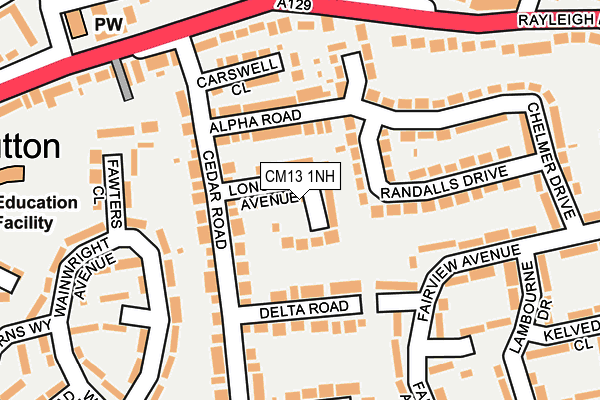 CM13 1NH map - OS OpenMap – Local (Ordnance Survey) CM13 1NH map - OS OpenMap – Local (Ordnance Survey)