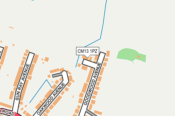 CM13 1PZ map - OS OpenMap – Local (Ordnance Survey) CM13 1PZ map - OS OpenMap – Local (Ordnance Survey)