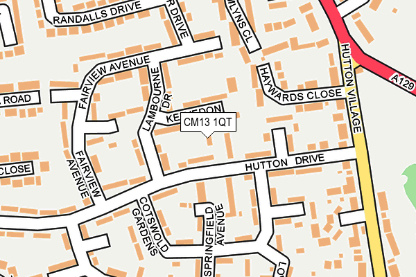 CM13 1QT map - OS OpenMap – Local (Ordnance Survey) CM13 1QT map - OS OpenMap – Local (Ordnance Survey)