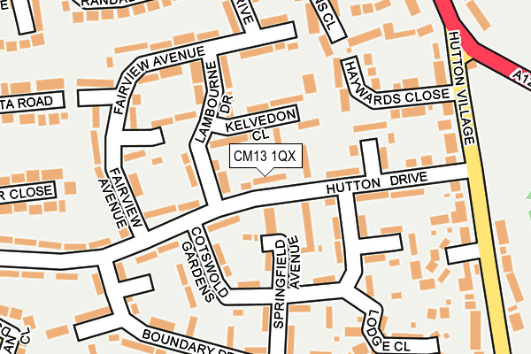 CM13 1QX map - OS OpenMap – Local (Ordnance Survey) CM13 1QX map - OS OpenMap – Local (Ordnance Survey)