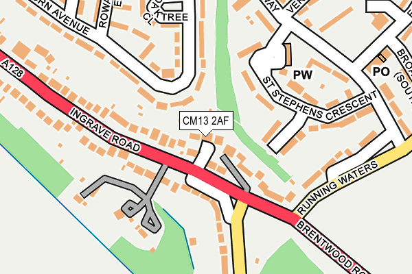 CM13 2AF map - OS OpenMap – Local (Ordnance Survey) CM13 2AF map - OS OpenMap – Local (Ordnance Survey)