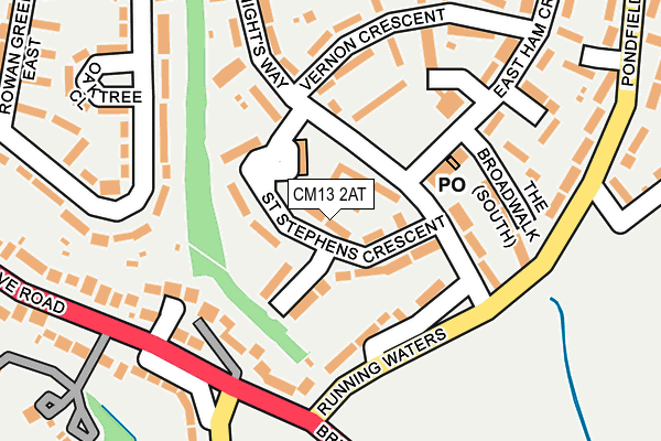 CM13 2AT map - OS OpenMap – Local (Ordnance Survey) CM13 2AT map - OS OpenMap – Local (Ordnance Survey)