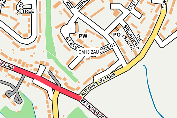 CM13 2AU map - OS OpenMap – Local (Ordnance Survey) CM13 2AU map - OS OpenMap – Local (Ordnance Survey)