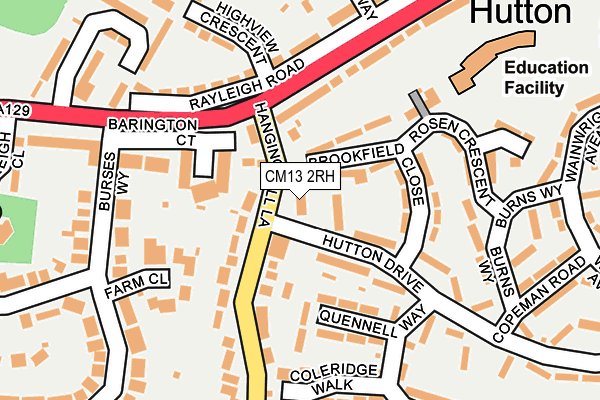 CM13 2RH map - OS OpenMap – Local (Ordnance Survey) CM13 2RH map - OS OpenMap – Local (Ordnance Survey)