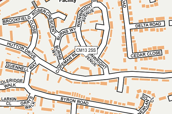 CM13 2SS map - OS OpenMap – Local (Ordnance Survey) CM13 2SS map - OS OpenMap – Local (Ordnance Survey)