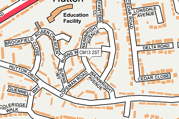 CM13 2ST map - OS OpenMap – Local (Ordnance Survey) CM13 2ST map - OS OpenMap – Local (Ordnance Survey)