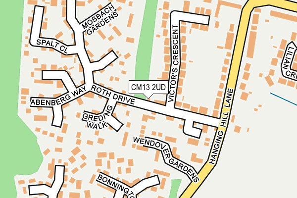 CM13 2UD map - OS OpenMap – Local (Ordnance Survey) CM13 2UD map - OS OpenMap – Local (Ordnance Survey)