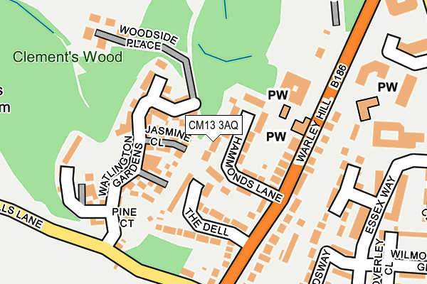 CM13 3AQ map - OS OpenMap – Local (Ordnance Survey) CM13 3AQ map - OS OpenMap – Local (Ordnance Survey)