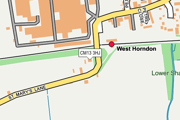 CM13 3HJ map - OS OpenMap – Local (Ordnance Survey) CM13 3HJ map - OS OpenMap – Local (Ordnance Survey)