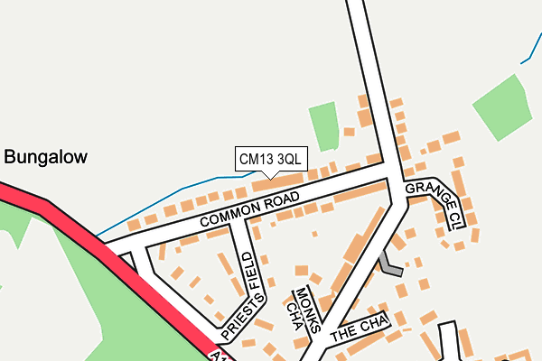 CM13 3QL map - OS OpenMap – Local (Ordnance Survey) CM13 3QL map - OS OpenMap – Local (Ordnance Survey)