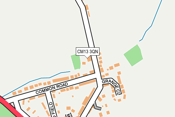 CM13 3QN map - OS OpenMap – Local (Ordnance Survey) CM13 3QN map - OS OpenMap – Local (Ordnance Survey)