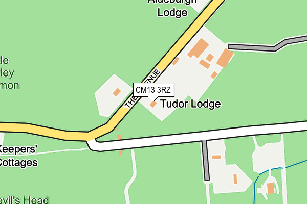 CM13 3RZ map - OS OpenMap – Local (Ordnance Survey)