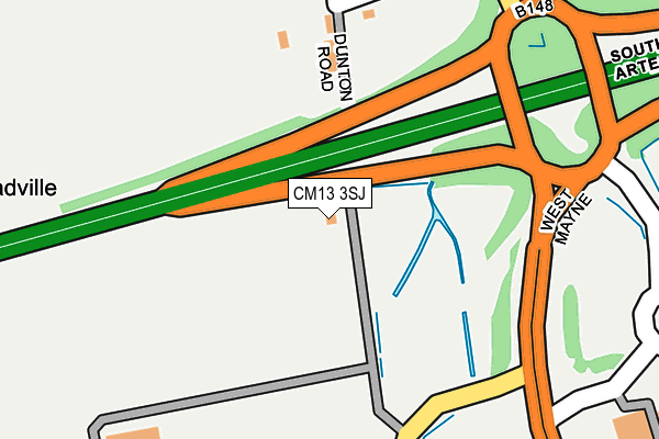 CM13 3SJ map - OS OpenMap – Local (Ordnance Survey) CM13 3SJ map - OS OpenMap – Local (Ordnance Survey)