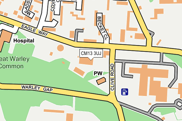 CM13 3UJ map - OS OpenMap – Local (Ordnance Survey) CM13 3UJ map - OS OpenMap – Local (Ordnance Survey)