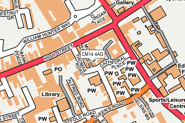 CM14 4AG map - OS OpenMap – Local (Ordnance Survey)