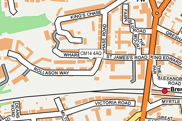 CM14 4AQ map - OS OpenMap – Local (Ordnance Survey) CM14 4AQ map - OS OpenMap – Local (Ordnance Survey)