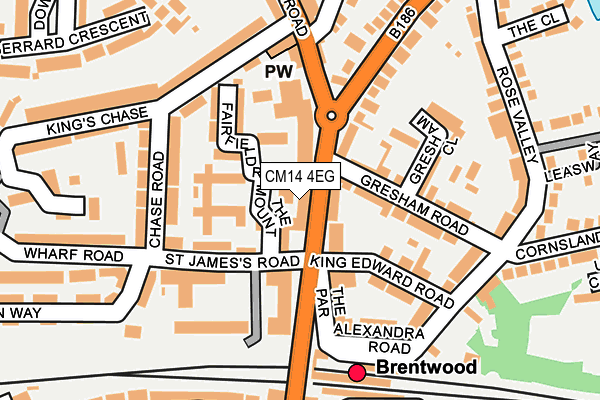 CM14 4EG map - OS OpenMap – Local (Ordnance Survey)