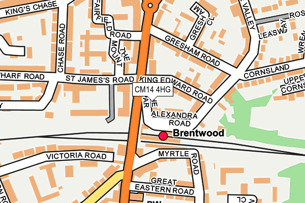 CM14 4HG map - OS OpenMap – Local (Ordnance Survey) CM14 4HG map - OS OpenMap – Local (Ordnance Survey)