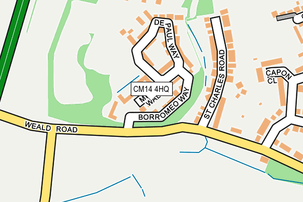 CM14 4HQ map - OS OpenMap – Local (Ordnance Survey)