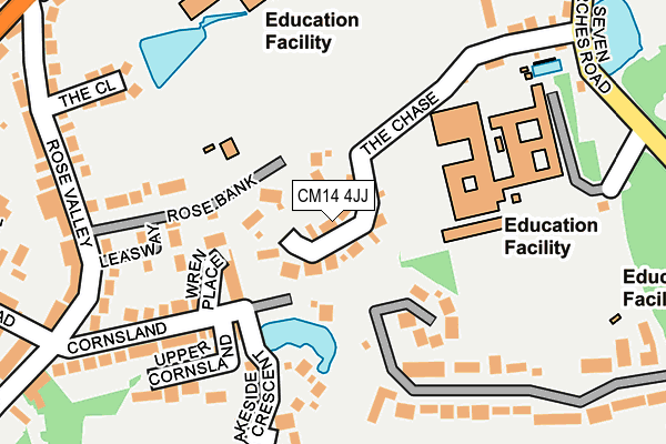CM14 4JJ map - OS OpenMap – Local (Ordnance Survey)