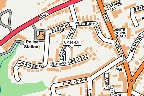 CM14 4JT map - OS OpenMap – Local (Ordnance Survey) CM14 4JT map - OS OpenMap – Local (Ordnance Survey)