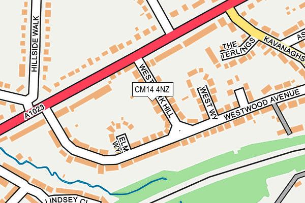 CM14 4NZ map - OS OpenMap – Local (Ordnance Survey) CM14 4NZ map - OS OpenMap – Local (Ordnance Survey)