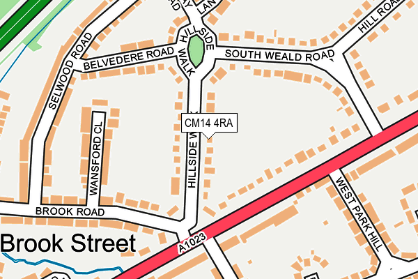 CM14 4RA map - OS OpenMap – Local (Ordnance Survey) CM14 4RA map - OS OpenMap – Local (Ordnance Survey)
