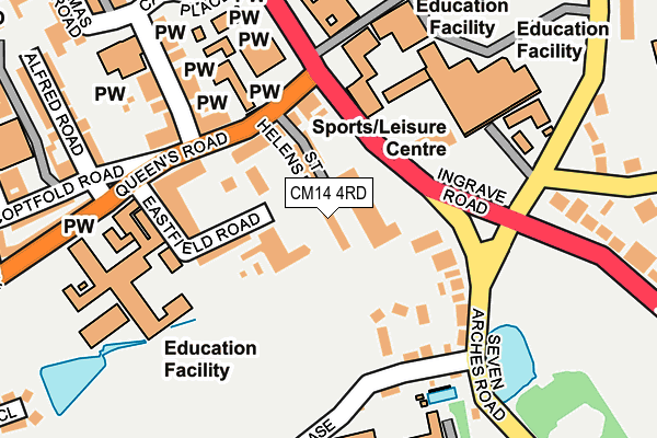 CM14 4RD map - OS OpenMap – Local (Ordnance Survey)