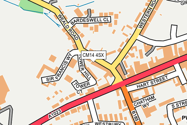 CM14 4SX map - OS OpenMap – Local (Ordnance Survey) CM14 4SX map - OS OpenMap – Local (Ordnance Survey)