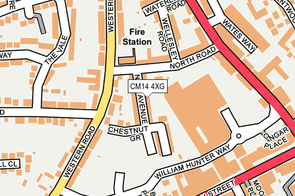 CM14 4XG map - OS OpenMap – Local (Ordnance Survey) CM14 4XG map - OS OpenMap – Local (Ordnance Survey)