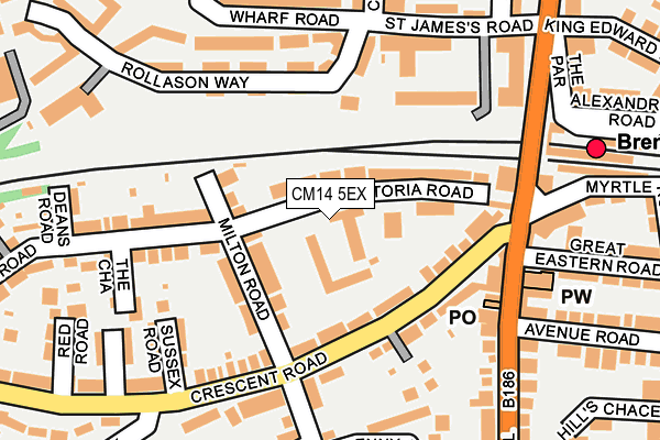 CM14 5EX map - OS OpenMap – Local (Ordnance Survey) CM14 5EX map - OS OpenMap – Local (Ordnance Survey)