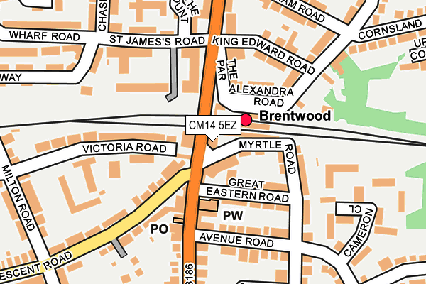 CM14 5EZ map - OS OpenMap – Local (Ordnance Survey) CM14 5EZ map - OS OpenMap – Local (Ordnance Survey)