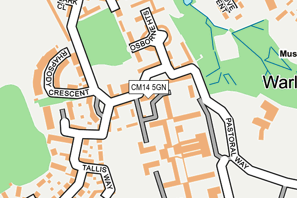 CM14 5GN map - OS OpenMap – Local (Ordnance Survey) CM14 5GN map - OS OpenMap – Local (Ordnance Survey)
