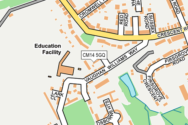 CM14 5GQ map - OS OpenMap – Local (Ordnance Survey) CM14 5GQ map - OS OpenMap – Local (Ordnance Survey)