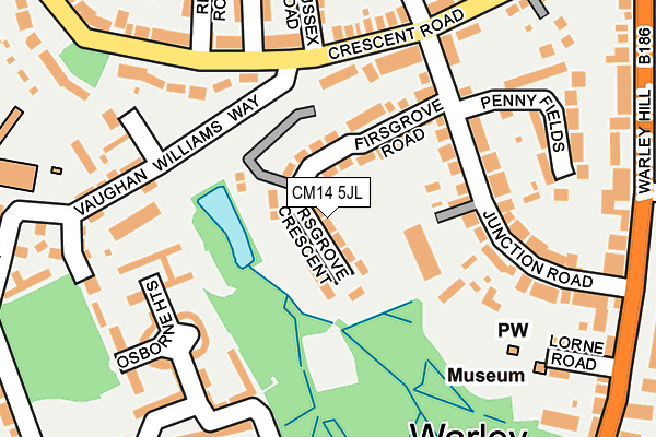 CM14 5JL map - OS OpenMap – Local (Ordnance Survey)
