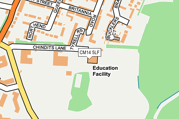 CM14 5LF map - OS OpenMap – Local (Ordnance Survey) CM14 5LF map - OS OpenMap – Local (Ordnance Survey)