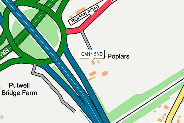 CM14 5ND map - OS OpenMap – Local (Ordnance Survey) CM14 5ND map - OS OpenMap – Local (Ordnance Survey)