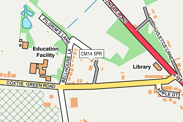 CM14 5PR map - OS OpenMap – Local (Ordnance Survey)