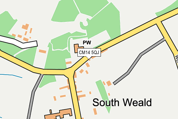 CM14 5QJ map - OS OpenMap – Local (Ordnance Survey) CM14 5QJ map - OS OpenMap – Local (Ordnance Survey)