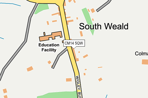 CM14 5QW map - OS OpenMap – Local (Ordnance Survey) CM14 5QW map - OS OpenMap – Local (Ordnance Survey)