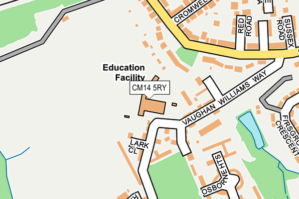 CM14 5RY map - OS OpenMap – Local (Ordnance Survey) CM14 5RY map - OS OpenMap – Local (Ordnance Survey)
