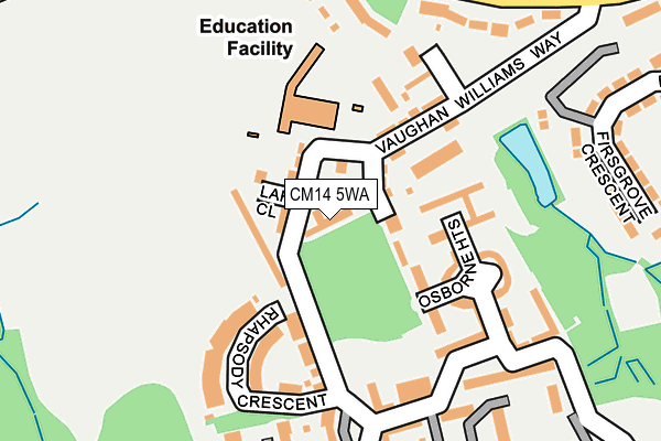 CM14 5WA map - OS OpenMap – Local (Ordnance Survey) CM14 5WA map - OS OpenMap – Local (Ordnance Survey)