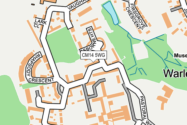 CM14 5WG map - OS OpenMap – Local (Ordnance Survey) CM14 5WG map - OS OpenMap – Local (Ordnance Survey)