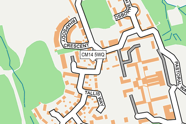 CM14 5WQ map - OS OpenMap – Local (Ordnance Survey) CM14 5WQ map - OS OpenMap – Local (Ordnance Survey)