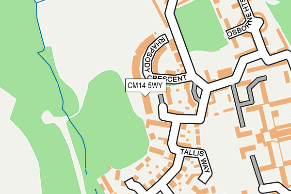 CM14 5WY map - OS OpenMap – Local (Ordnance Survey) CM14 5WY map - OS OpenMap – Local (Ordnance Survey)