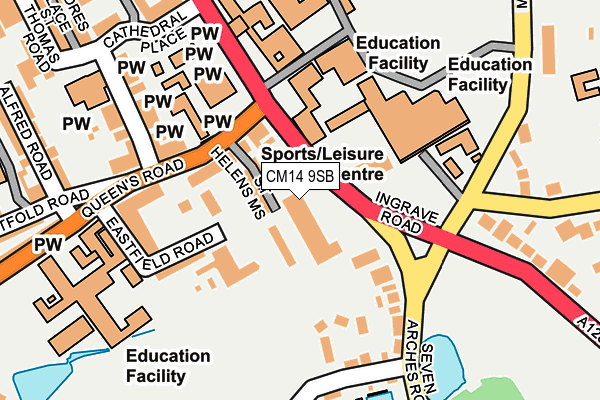 CM14 9SB map - OS OpenMap – Local (Ordnance Survey) CM14 9SB map - OS OpenMap – Local (Ordnance Survey)