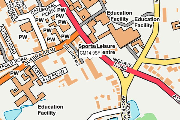 CM14 9SF map - OS OpenMap – Local (Ordnance Survey) CM14 9SF map - OS OpenMap – Local (Ordnance Survey)